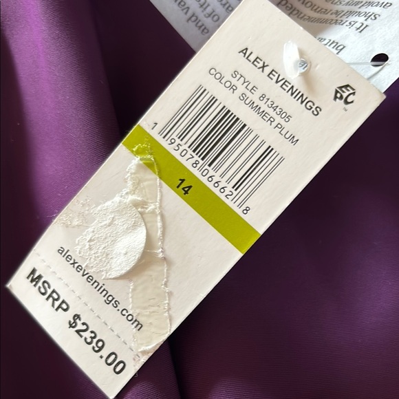 NWT Alex Evenings Plum Purple Embellished Dress 14 - Picture 6 of 6